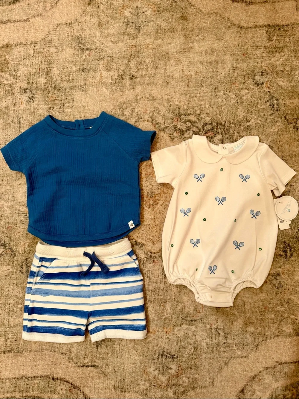Edgehill Collection and Burt’s Bees Boy Outfits 12 Months
